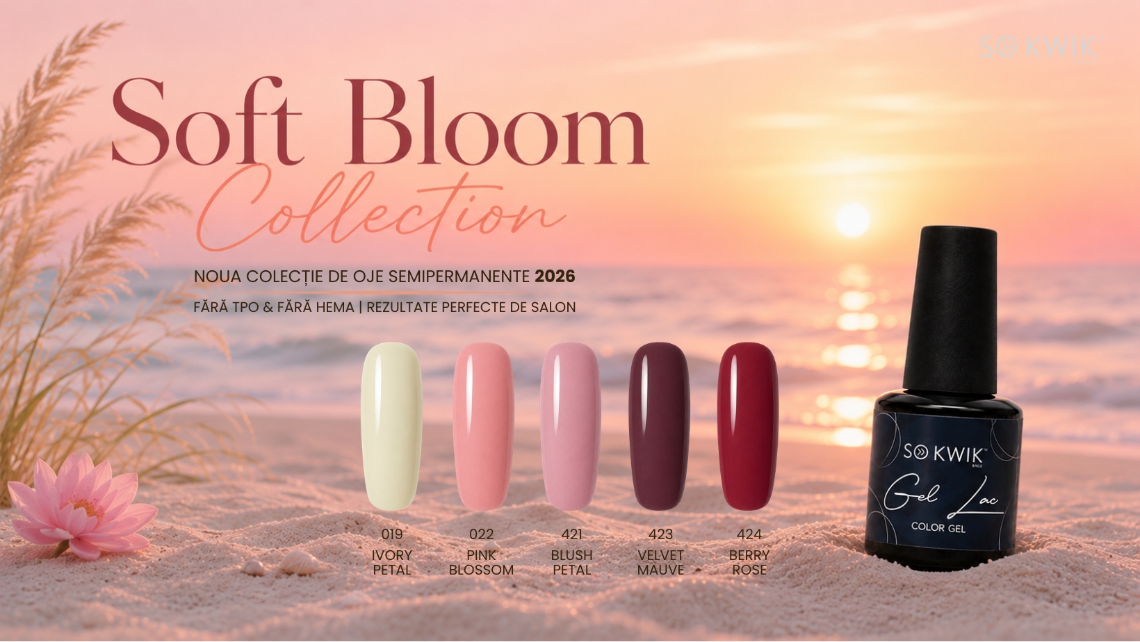SoKwik Soft Bloom: 5 oje semipermanente în nuanțe florale delicate