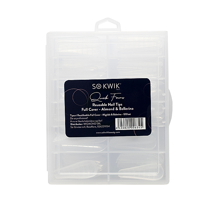 SoKwik - Quick Forms - Tipsuri Reutilizabile Full Cover - Migdala (120/set) [2]