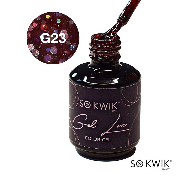 SoKwik - Oja Semipermanenta Glitter Collection Viva Magenta G23 (15 ml) [3]