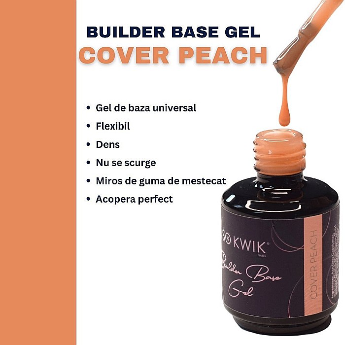 SoKwik - Builder Rubber Base Gel Cover Peach (15ml) [4]