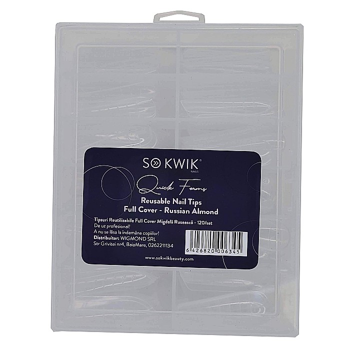 SoKwik - Quick Forms - Tipsuri Reutilizabile Full Cover Migdala Ruseasca (120/set) [3]