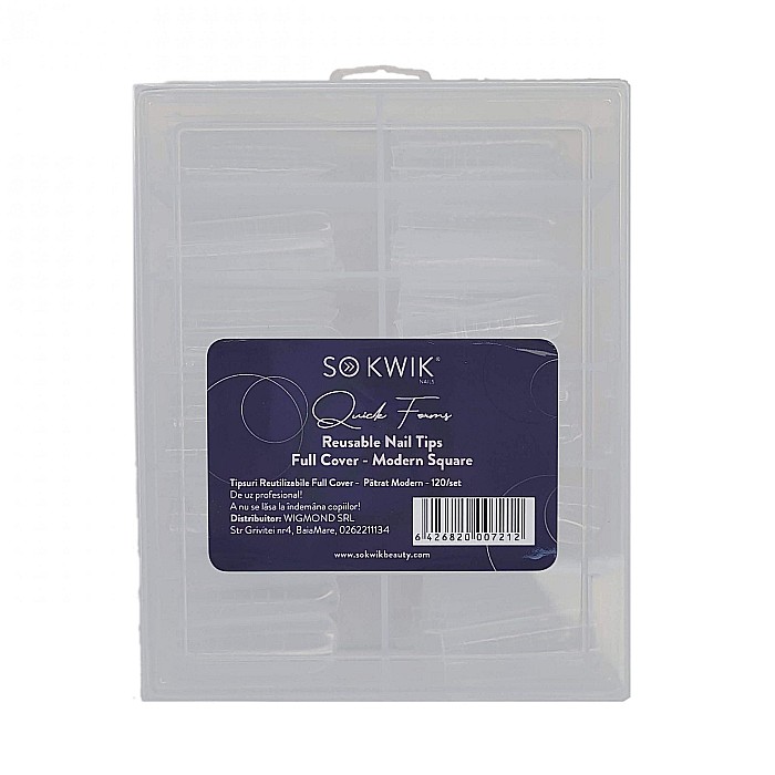 SoKwik - Quick Forms - Tipsuri reutilizabile Full Cover Patrat Modern (120/set) [3]