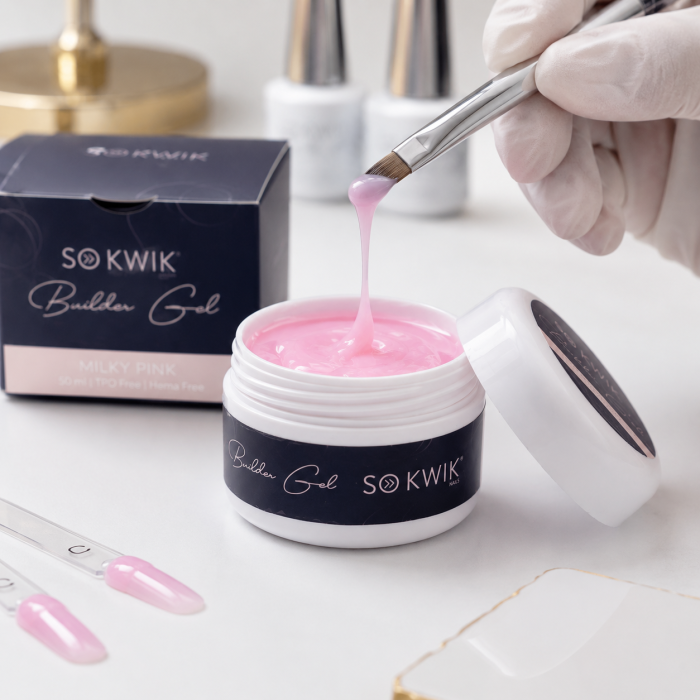 Gel de constructie pentru unghii Milky Pink – SoKwik Builder Gel 50ml TPO Free si Hema Free [5]