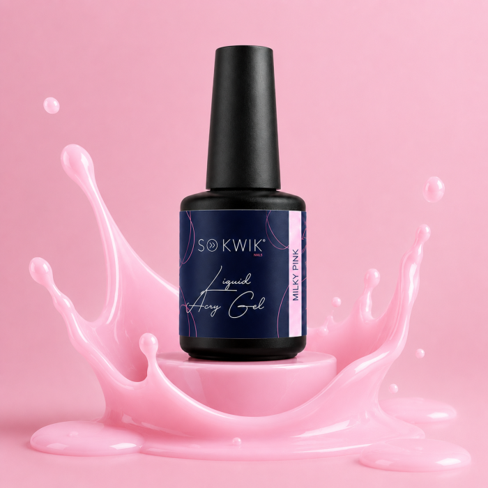 Liquid AcryGel SoKwik 02 Milky Pink 15ml roz laptos [2]
