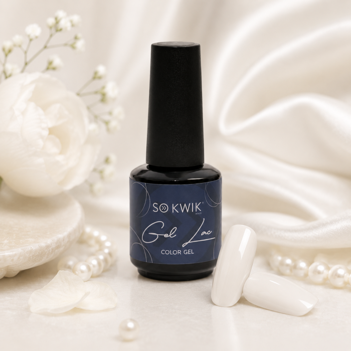 Oja semipermanenta SoKwik 110 White Silk alb laptos [2]
