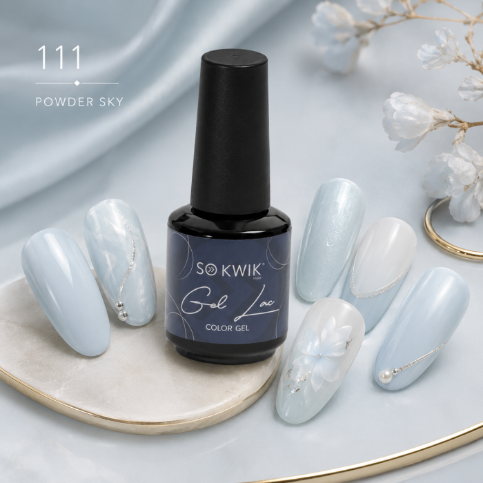 Oja semipermanenta SoKwik 111 Powder Sky bleu pudrat [3]