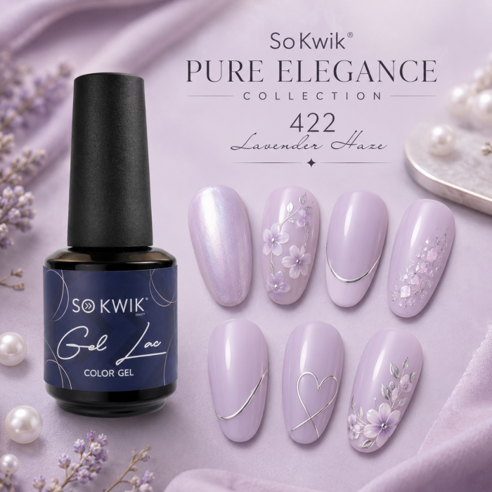 Oja semipermanenta SoKwik 422 Lavender Haze lavanda pastel [3]