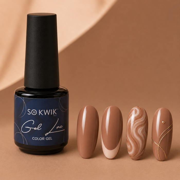 Oja semipermanenta SoKwik 708 Caramel Latte nude caramel [3]