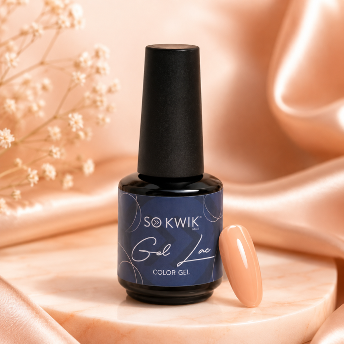 Oja semipermanenta SoKwik 024 Peach Cream nude piersica [2]