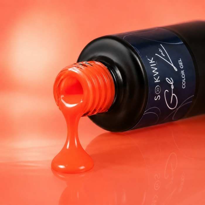 Oja semipermanenta SoKwik 614 Coral Flame coral portocaliu neon [2]