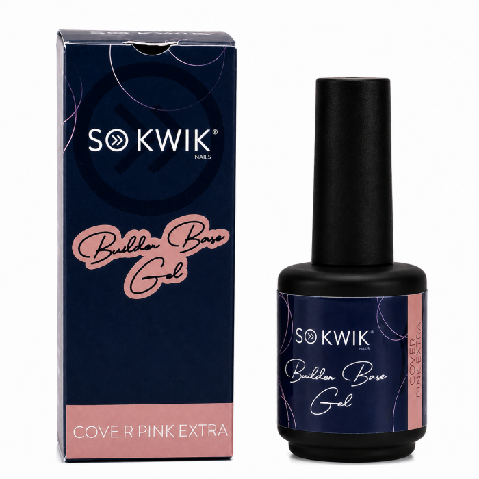 Gel de baza SoKwik Builder Rubber Base Gel Cover Pink Extra 15ml [2]