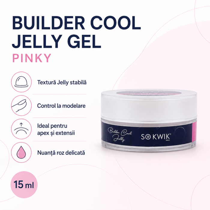Gel de constructie SoKwik Builder Cool Jelly Pinky 15ml [3]