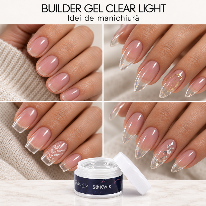 Gel de Constructie SoKwik Builder Gel Clear Light 50ml TPO Free si Hema Free [3]