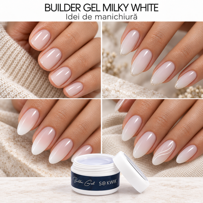 Gel de Constructie SoKwik Builder Gel Milky White 50ml TPO Free si Hema Free [3]