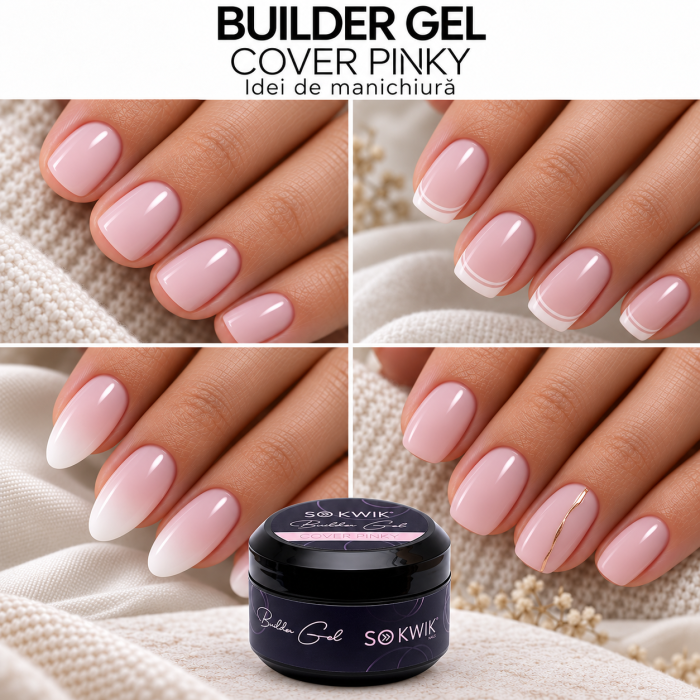Gel de Constructie SoKwik Cool Builder Gel Cover Pinky 50ml Roz Natural TPO Free si Hema Free [3]