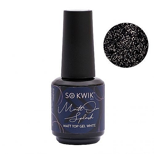 SoKwik - MattON Splash Matt Top Gel White Glitter (15ml) [2]