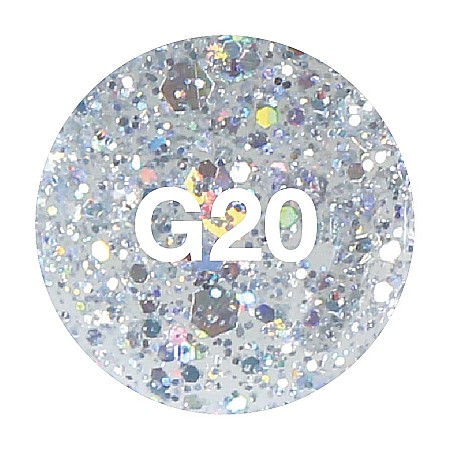 SoKwik - Oja Semipermanenta Glitter Collection Argintiu Multicolor G20 (15 ml) [1]