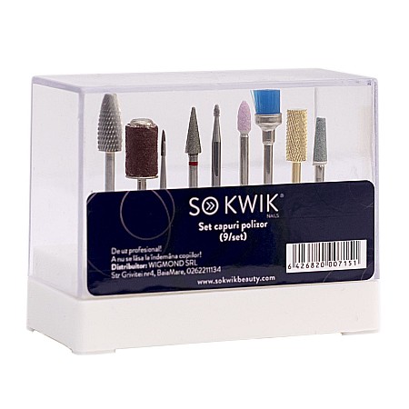 Accesorii Aparatura - SoKwik - Set capuri freza unghii (9/set)