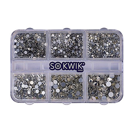 Ornamente - SoKwik - Strasuri 6 marimi/cutie Clear/Silver 01