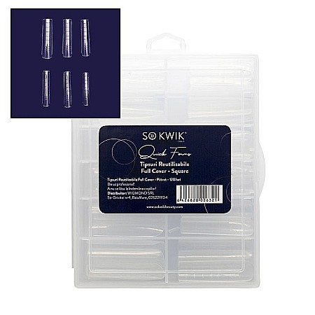 Accesorii - SoKwik - Quick Forms - Tipsuri Reutilizabile Full Cover - Patrat (120/set)