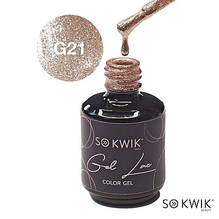 SoKwik - Oja Semipermanenta Glitter Collection Sampanie G21 (15 ml) [2]