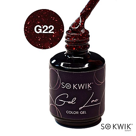 SoKwik - Oja Semipermanenta Glitter Collection Disco Red G22 (15 ml) [2]