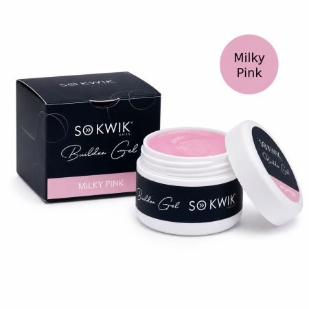 Geluri de constructie - Gel de constructie pentru unghii Milky Pink – SoKwik Builder Gel 50ml TPO Free si Hema Free