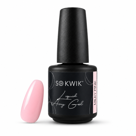 Sistem Geluri UV - Liquid AcryGel SoKwik 02 Milky Pink 15ml roz laptos