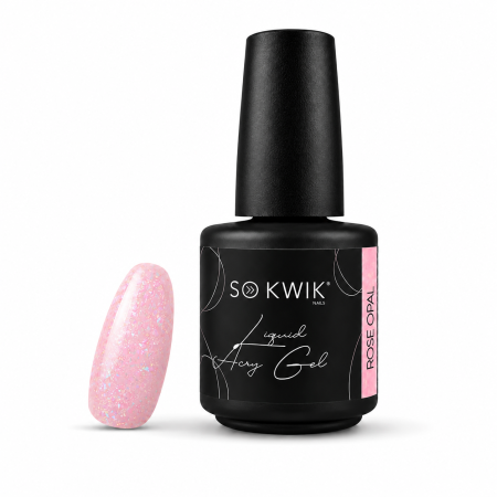 Acrygel - Liquid AcryGel SoKwik 06 Rose Opal 15ml cu particule opalescente