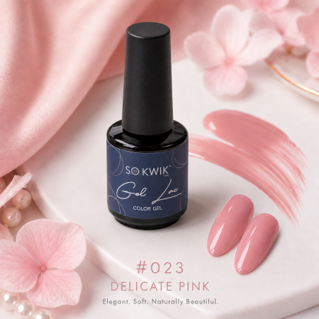 Oja semipermanenta SoKwik 023 Pink Veil roz petal delicat [1]