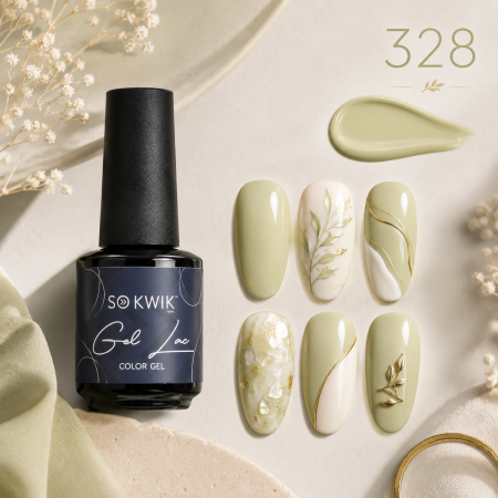 Oja semipermanenta SoKwik 328 Pistachio Cream verde fistic pastel [2]