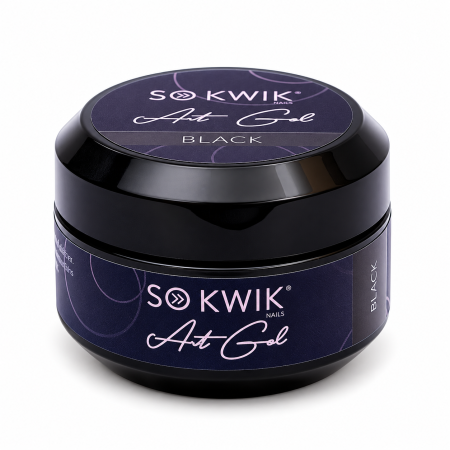 Geluri de constructie - Gel Decor Unghii Negru Art Gel Black 02 SoKwik 15g TPO Free si Hema Free