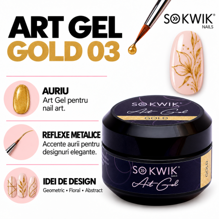 Gel Decor Unghii Auriu Art Gel Gold 03 SoKwik 15g TPO Free si Hema Free [1]