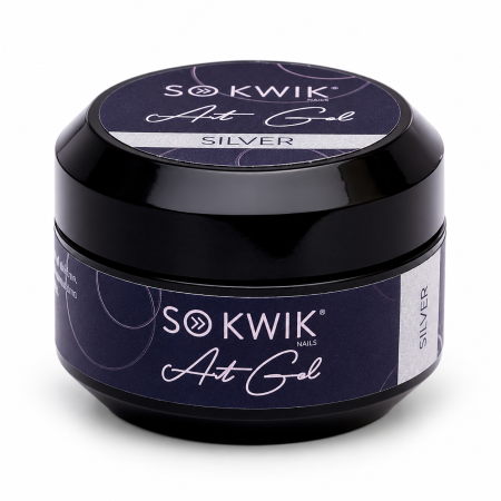 Geluri de constructie - Gel Decor Unghii Argintiu Metalic Art Gel Silver 04 SoKwik 15g TPO Free si Hema Free