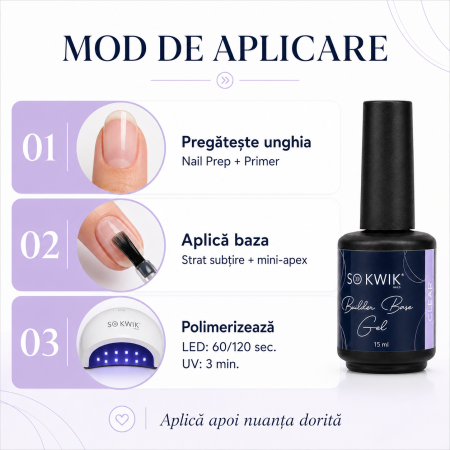 Gel de baza SoKwik Builder Rubber Base Gel Clear 15ml [2]