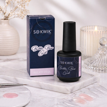 Sistem Geluri UV - Gel de baza SoKwik Builder Rubber Base Gel Milky Pink 15ml