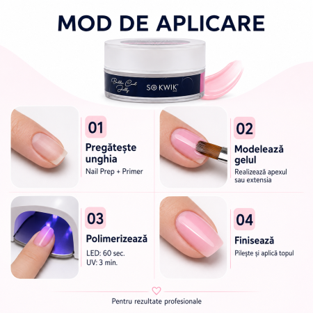 Gel de constructie SoKwik Builder Cool Jelly Pinky 15ml [1]