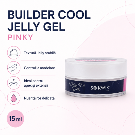 Geluri de constructie - Gel de constructie SoKwik Builder Cool Jelly Pinky 15ml