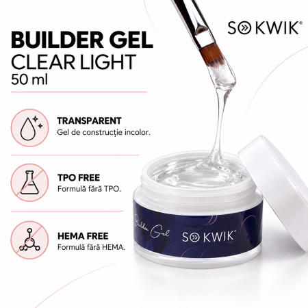 Gel de Constructie SoKwik Builder Gel Clear Light 50ml TPO Free si Hema Free [1]