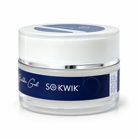 Geluri de constructie - Gel de Constructie SoKwik Builder Gel Galaxy Glitter Ivory 15ml Sidefat TPO Free si Hema Free