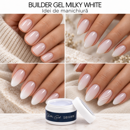 Gel de Constructie SoKwik Builder Gel Milky White 50ml TPO Free si Hema Free [2]