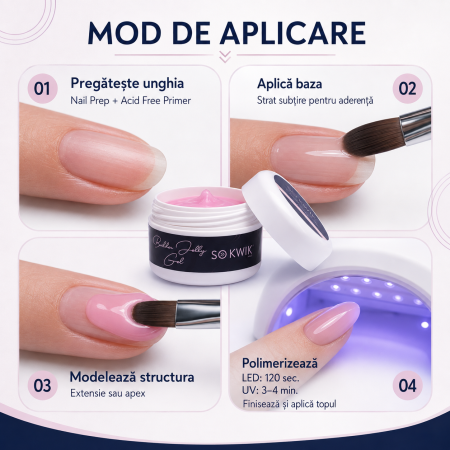 Gel de constructie SoKwik Builder Jelly Gel Milky Pink 50ml [3]