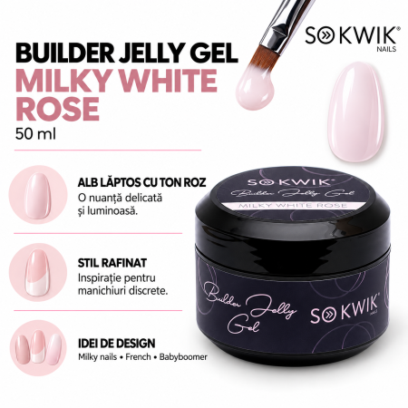 Gel de Constructie SoKwik Builder Jelly Gel Milky White Rose 50ml TPO Free si Hema Free [1]