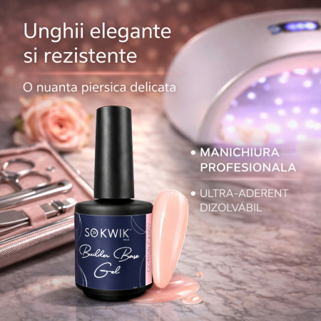 Gel de baza SoKwik Builder Rubber Base Gel Cotton Candy 15ml [3]