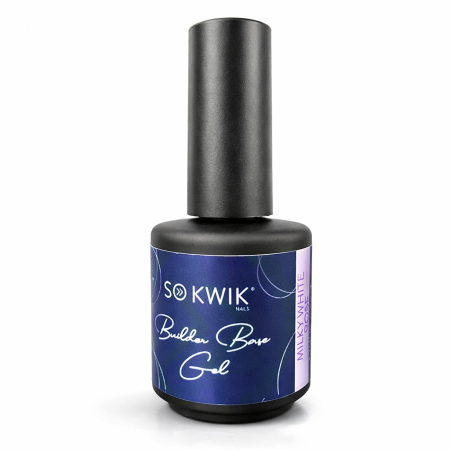 Geluri de baza - Gel de baza SoKwik Builder Rubber Base Gel Milky White Rose 15ml