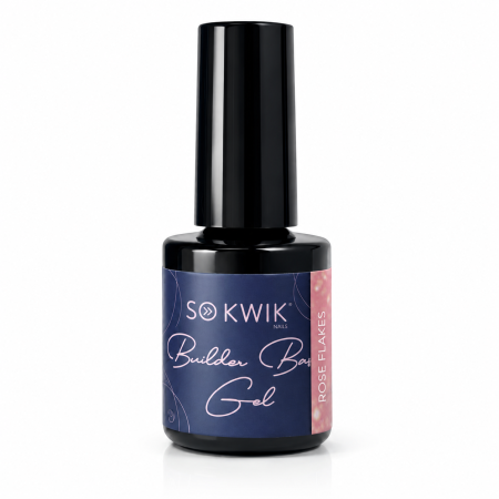 Geluri de baza - Gel de baza SoKwik Builder Rubber Base Gel Rose Flakes 15ml