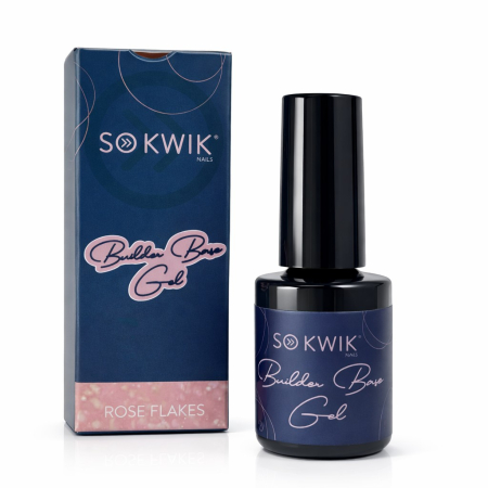 Gel de baza SoKwik Builder Rubber Base Gel Rose Flakes 15ml [4]