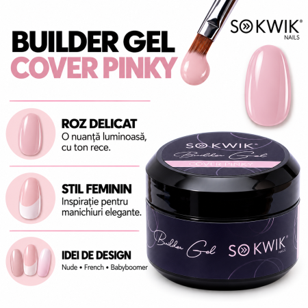 Gel de Constructie SoKwik Cool Builder Gel Cover Pinky 50ml Roz Natural TPO Free si Hema Free [1]