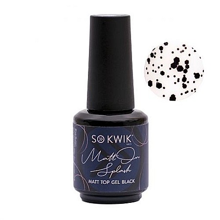 Geluri de luciu - SoKwik - MattON Splash - Matt Top Gel Black (15 ml)