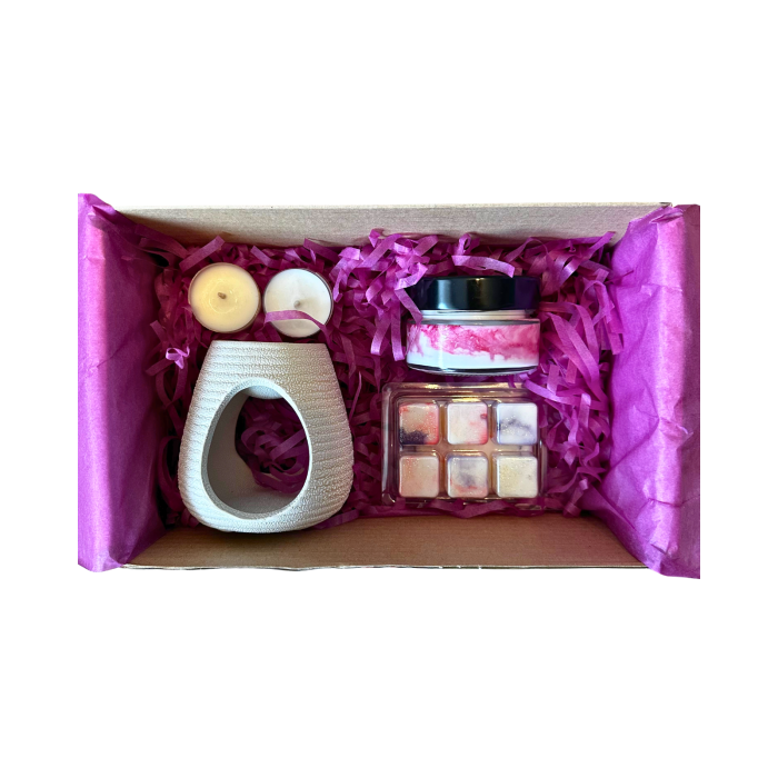 BEIGE SERENITY BOX, Golden Smoke, pachet cadou cu lumanare parfumata 70g, wax melt 80g, difuzor ceramic, lumanari pastila, Solara Candles [6]